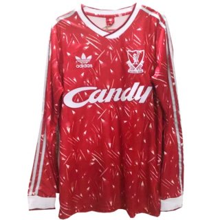 Maillot Liverpool Domicile ML Retro 1989 1991 Rouge Pas Cher Maillot Liverpool Domicile ML Retro 1989 1991 Rouge Pas Cher