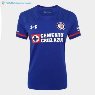 Maillot Cruz Bleu Domicile Femme 2017 2018 Bleu Pas Cher