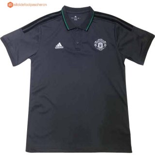 Polo Manchester United 2017 2018 Gris Marine Pas Cher Polo Manchester United 2017 2018 Gris Marine Pas Cher