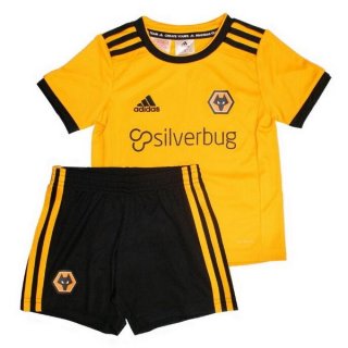 Maillot Wolves Domicile Enfant 2018 2019 Jaune Pas Cher