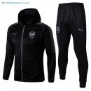 Survetement Arsenal 2017 2018 Noir Gris Pas Cher