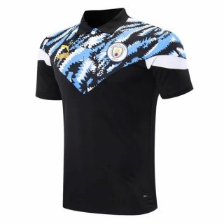 Polo Manchester City 2020 2021 Noir Bleu Pas Cher