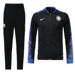 Survetement Inter Milan 2018 2019 Noir Bleu Pas Cher