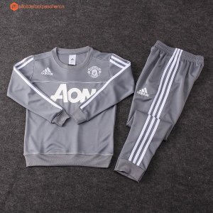 Survetement Manchester United Enfant 2017 2018 Gris Pas Cher