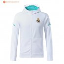 Sweat Shirt Capuche Real Madrid 2017 2018 Blanc Vert Pas Cher