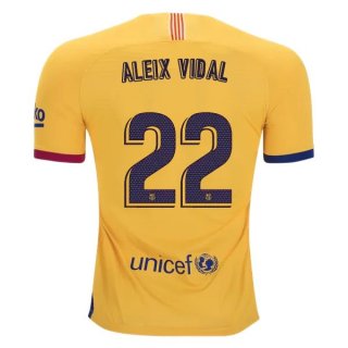 Maillot Barcelona NO.22 Aleix Vidal Exterieur 2019 2020 Jaune Pas Cher Maillot Barcelona NO.22 Aleix Vidal Exterieur 2019 2020 Jaune Pas Cher