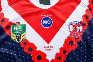 Maillot Sydney Roosters Anzac 2018 Bleu Pas Cher