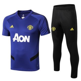 Entrainement Manchester United Ensemble Complet 2019 2020 Bleu Pas Cher