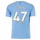 Maillot Manchester City NO.47 Foden Domicile 2019 2020 Bleu Pas Cher