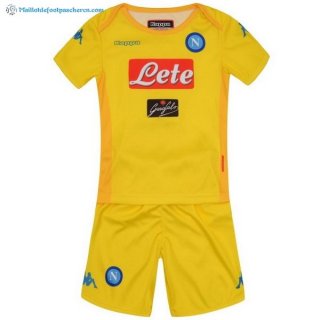 Maillot Naples Exterieur Enfant 2017 2018 Jaune Pas Cher