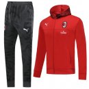 Survetement AC Milan 2019 2020 Gris Rouge Pas Cher