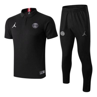 JORDAN Polo Ensemble Complet Paris Saint Germain 2018 2019 Noir Pas Cher JORDAN Polo Ensemble Complet Paris Saint Germain 2018 2019 Noir Pas Cher