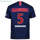 Maillot Paris Saint Germain Domicile Marquinhos 2018 2019 Bleu Pas Cher