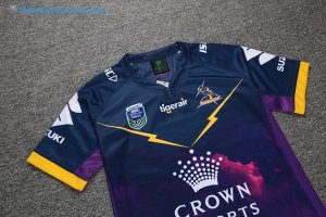 Maillot Rugby Melbourne Storm Auckland 9's 2017 2018 Bleu Pas Cher