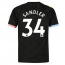 Maillot Manchester City NO.34 Sandler Exterieur 2019 2020 Noir Pas Cher