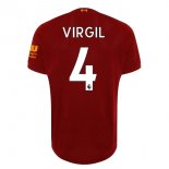 Maillot Liverpool NO.4 Virgil Domicile 2019 2020 Rouge Pas Cher