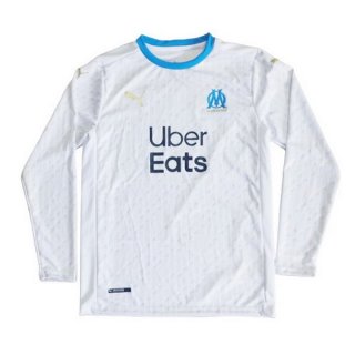 Thailande Maillot Marseille Domicile ML 2020 2021 Blanc Pas Cher