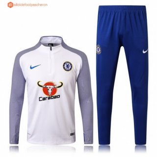 Survetement Chelsea Enfant 2017 2018 Blanc Gris Bleu Pas Cher