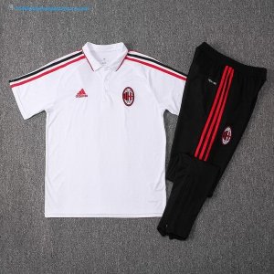 Polo AC Milan Ensemble Complet 2017 2018 Blanc Pas Cher