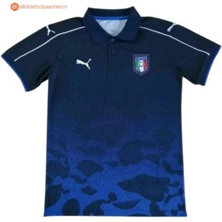 Polo Italie 2017 Bleu Pas Cher