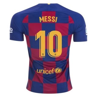 Maillot Barcelona NO.10 Messi Domicile 2019 2020 Bleu Rouge Pas Cher