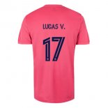 Maillot Real Madrid Exterieur NO.17 Lucas V. 2020 2021 Rose Pas Cher