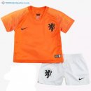 Maillot Países Bajos Domicile Enfant 2018 Orange Pas Cher