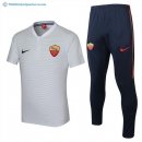 Polo As Roma Ensemble Complet 2017 2018 Blanc Pas Cher