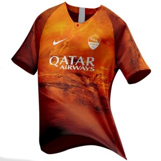 EA Sport Maillot AS Roma 2018 2019 Orange Pas Cher