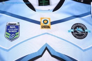 Maillot Rugby Cronulla Sharks Auckland 9's 2017 2018 Bleu Pas Cher