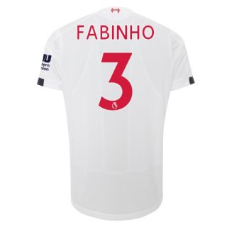 Maillot Liverpool NO.3 Fabinho Exterieur 2019 2020 Blanc Pas Cher