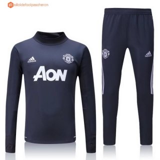 Survetement Manchester United 2017 2018 Gris Marine Pas Cher