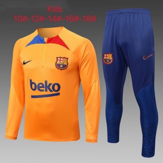 Enfant Survetement Training Barcelone 2023 Orange Bleu Enfant Survetement Training Barcelone 2023 Orange Bleu