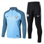 Survetement Manchester City 2017 2018 Bleu Noir Pas Cher