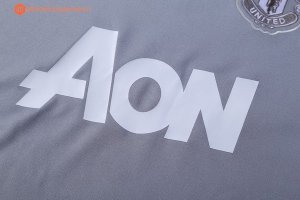 Survetement Manchester United 2017 2018 Gris Clair Noir Pas Cher