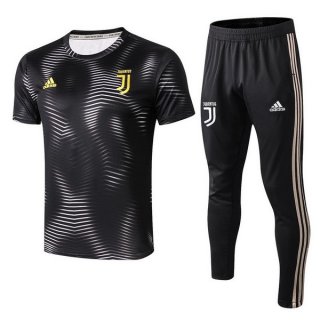 Entrainement Juventus Ensemble Complet 2018 2019 Gris Noir Pas Cher