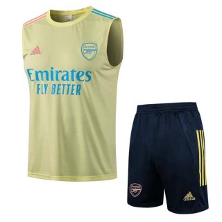 Maillot Arsenal Sans Manches Ensemble Complet 2022 Jaune Maillot Arsenal Sans Manches Ensemble Complet 2022 Jaune