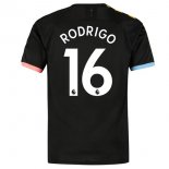 Maillot Manchester City NO.16 Rodrigo Exterieur 2019 2020 Noir Pas Cher