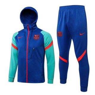 Sweat Shirt Capuche Barcelona 2022 Bleu Vert