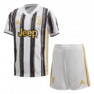 Maillot Juventus Domicile Enfant 2020 2021 Blanc Noir Pas Cher