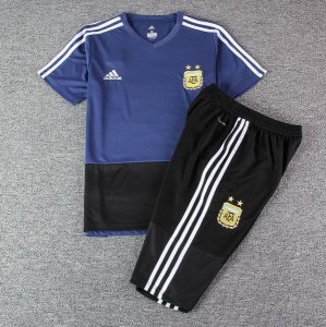 Maillot Entrainement Ensemble Complet Argentine 2018 Bleu Pas Cher