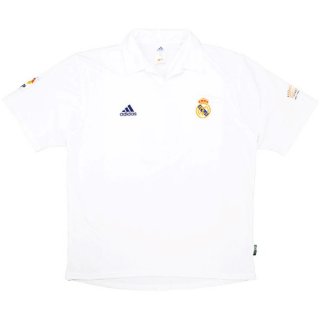 Maillot Real Madrid Domicile Retro 2001 2002 Blanc Pas Cher