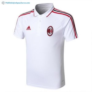 Polo AC Milan Ensemble Complet 2017 2018 Blanc Pas Cher