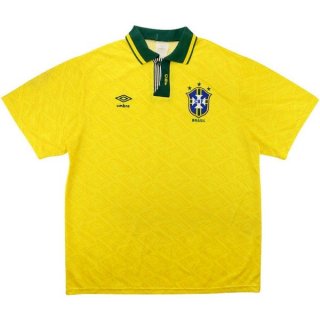 Maillot Brasil Domicile Retro 1991 1993 Jaune Pas Cher