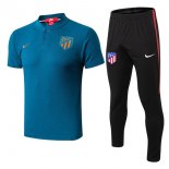 Polo Ensemble Complet Atlético de Madrid 2018 2019 Bleu Noir Pas Cher