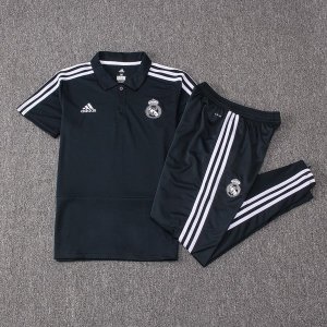 Polo Real Madrid Ensemble Complet 2018 2019 Bleu Pas Cher