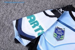 Maillot Rugby Cronulla Sharks Auckland 9's 2017 2018 Bleu Pas Cher