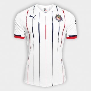 Maillot CD Guadalajara Exterieur 2018 2019 Blanc Pas Cher