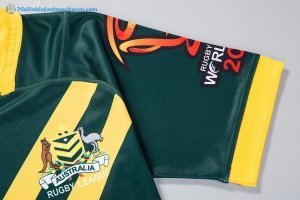 Maillot Rugby Australie RLWC Domicile 2017 2018 Vert Pas Cher