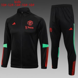 Enfant Survetement Manchester United 2024 Noir 2 Enfant Survetement Manchester United 2024 Noir 2